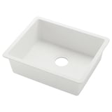 KILSVIKEN white quartz sink. Square, single basin. Durable, stain-resistant, heat-resistant.