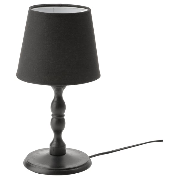 KINNAHULT Table lamp, black ash/black, 37 cm