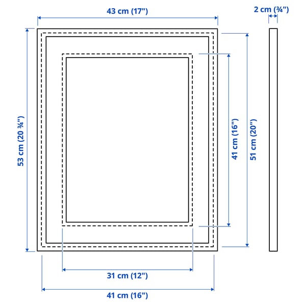 KNOPPÄNG Frame, white, 41x51 cm