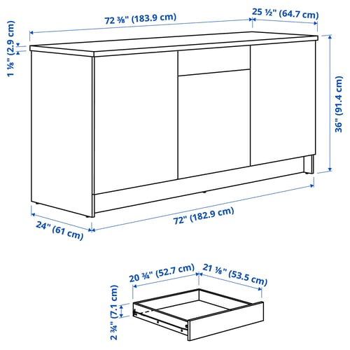 KNOXHULT Base cabinet with doors and drawer