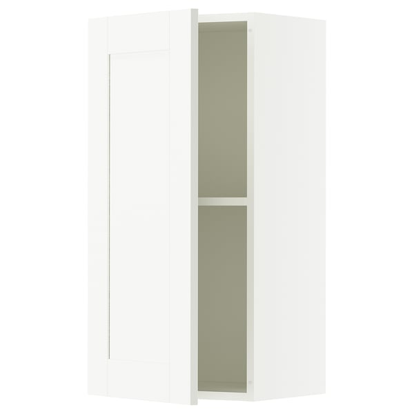 KNOXHULT Wall cabinet with door, white frame, 38.1x30.5x76.2 cm