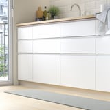 KÖRFÄLT Kitchen mat, light grey, 45x180 cm