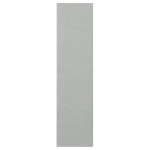 KÖRFÄLT grey kitchen mat, rectangular, solid colour, rubber backing, polypropylene surface.