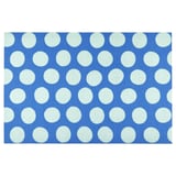 KÖRFÄLTSPIL Door mat, blue green/circle pattern, 60x90 cm
