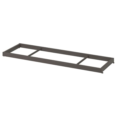 KOMPLEMENT clothes rail, grey, metal & fiberboard, rectangular, simple design.