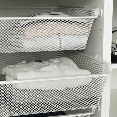 KOMPLEMENT Mesh basket with pull-out rail, white, 100x58 cm