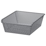 KOMPLEMENT Metal basket, patterned/dark grey, 50x58 cm
