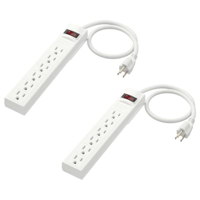 KOPPLA 6-way socket with switch, earthed white, 0.5 m