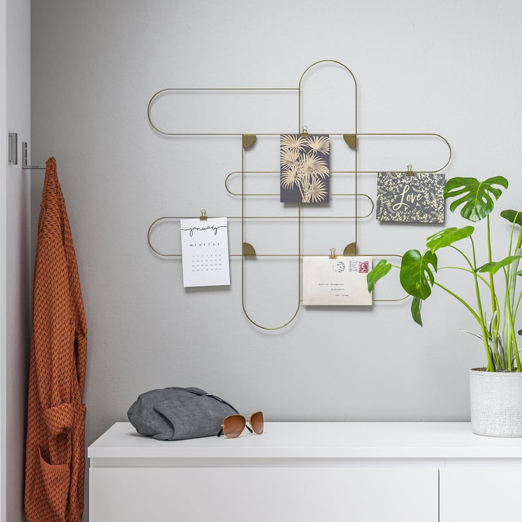KORSMON Memo board with clips, goldcolour IKEA
