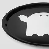 KUSTFYR Tray, black/ghost white, 43 cm