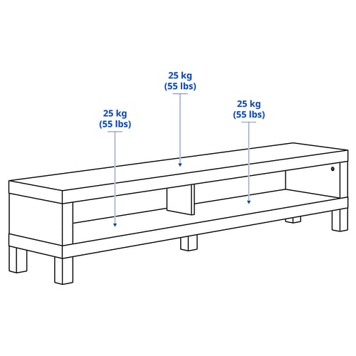 Illustration with measurements for the product: LACK.