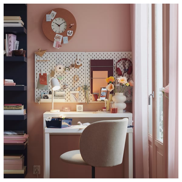 LÄNGDHOPP Pull-out desk, white, 90x39/71 cm