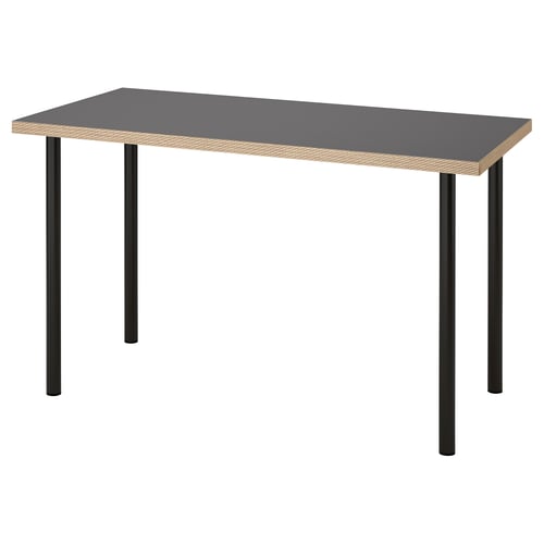 Adils LAGKAPTEN / ADILS desk, grey/wood effect black, 120x60 cm - IKEA