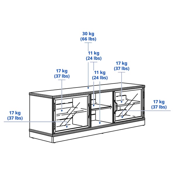 LANESUND TV storage combination, grey-brown, 322x47x81 cm