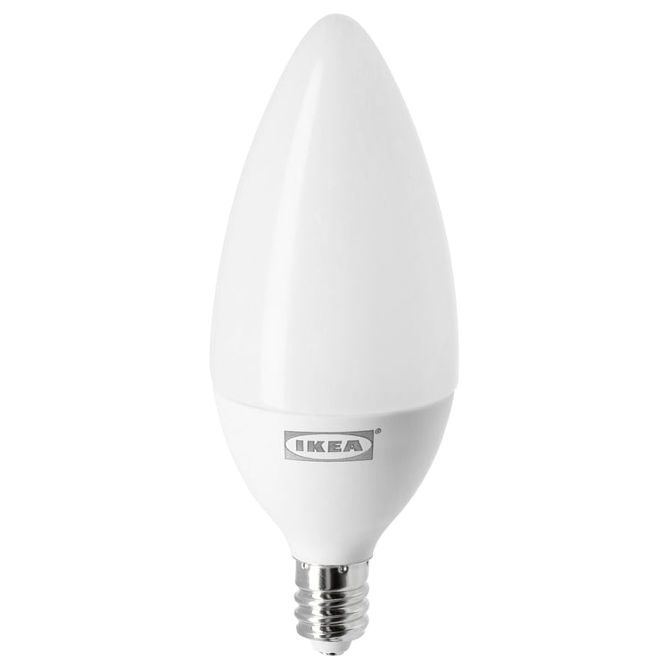 LEDARE LED bulb E12 450 lumen, warm dimming/chandelier opal white IKEA