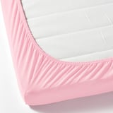 LEN Fitted sheet, pink, 97x120 cm