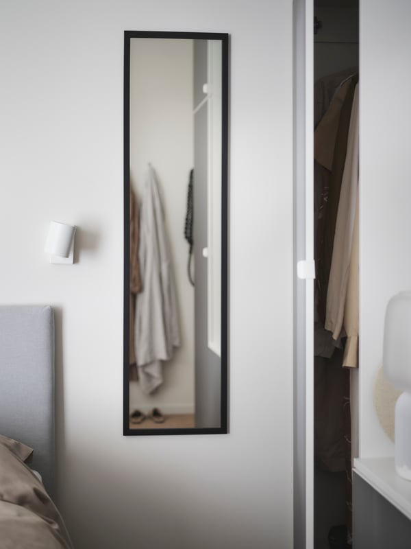 LILJETRÄD Mirror, black, 30x115 cm