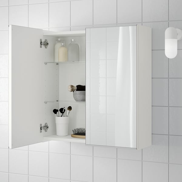 Lillangen Mirror Cabinet With 2 Doors White 60x21x64 Cm Ikea