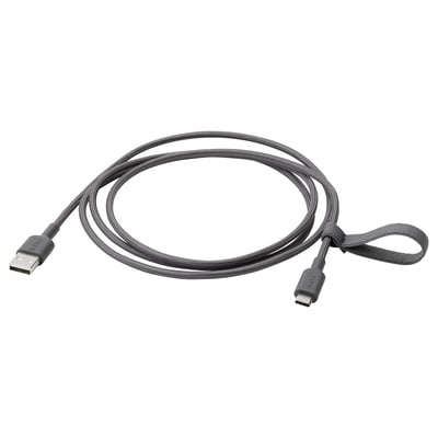 LILLHULT USB-A to USB-C, dark grey, 1.5 m