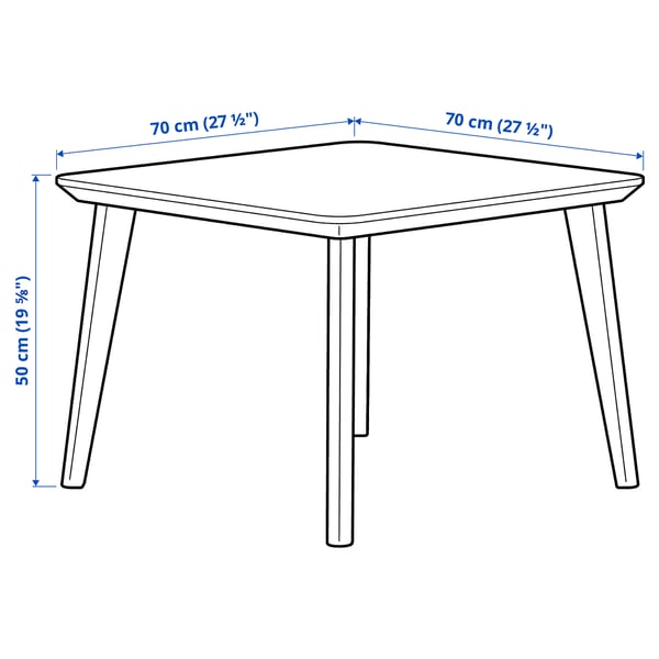 LISABO Coffee table, ash veneer, 70x70 cm