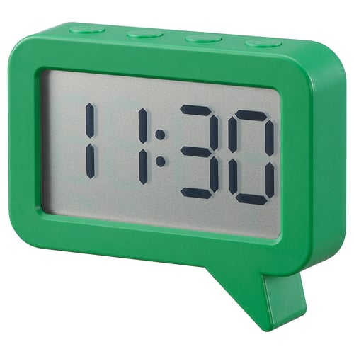 LJUNGPIPARE Clock/timer, green, 8x7 cm