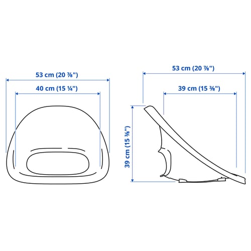 Illustration with measurements for the product: LOBERGET.