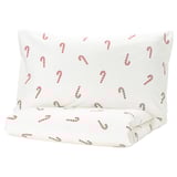 LÖVSÅNGARE Duvet cover and pillowcase, candy cane pattern, Twin