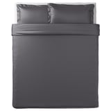 LUKTJASMIN Duvet cover and pillowcase(s), dark grey, Full/Queen (Double/Queen)