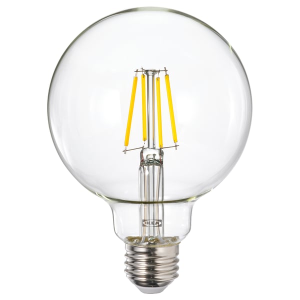 LUNNOM LED bulb E26 450 lumen, dimmable/globe clear glass, 95 mm