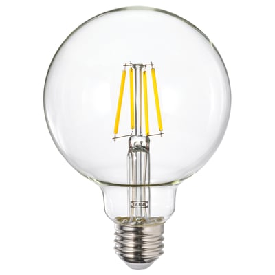 LUNNOM LED bulb E26 450 lumen, dimmable/globe clear glass, 95 mm