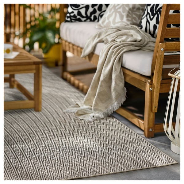 LYDERSHOLM Rug flatwoven, in/outdoor, beige, 160x230 cm