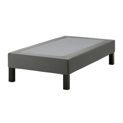LYNGÖR Slatted mattress base with legs, dark grey, Twin