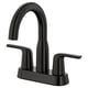 Black MACKSJÖN sink tap, sleek curves, stainless steel, handles, aerator.