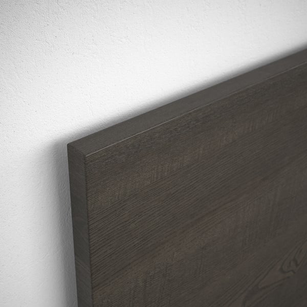 MALM Bed frame, high, w 4 storage boxes, dark brown veneer, King
