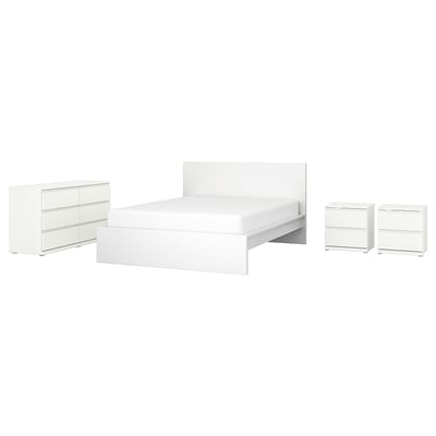 MALM / STORKLINTA Bedroom furniture, set of 4, white, Full