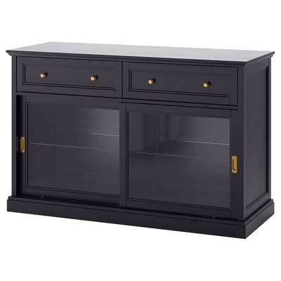 MALSJÖ Sideboard basic unit, black stained, 145x92 cm