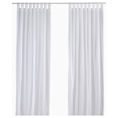 MATILDA Sheer curtains, 1 pair, white/with tab top, 140x250 cm