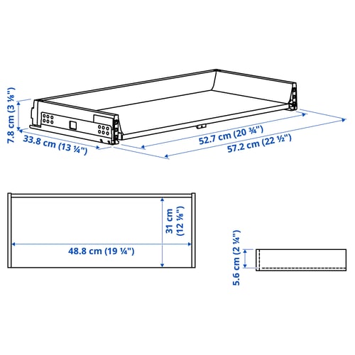 Illustration with measurements for the product: MAXIMERA.