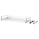A white MAXIMERA drawer with silver runners, designed to pull out fully and close softly.