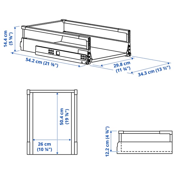 MAXIMERA Drawer, medium, white, 38x61 cm