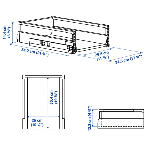 Illustration with measurements for the product: MAXIMERA.