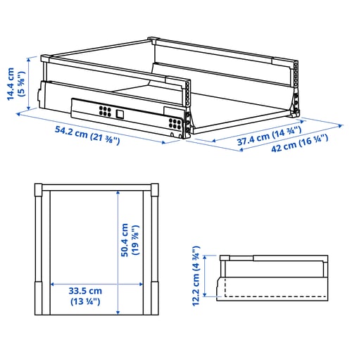 Illustration with measurements for the product: MAXIMERA.