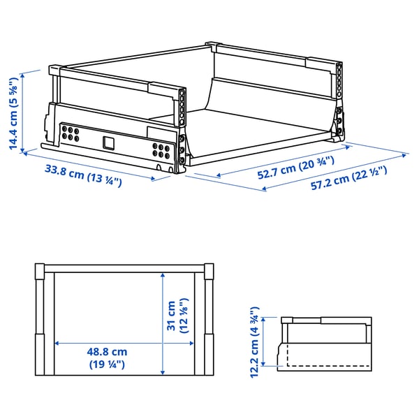 MAXIMERA Drawer, medium, white, 61x38 cm