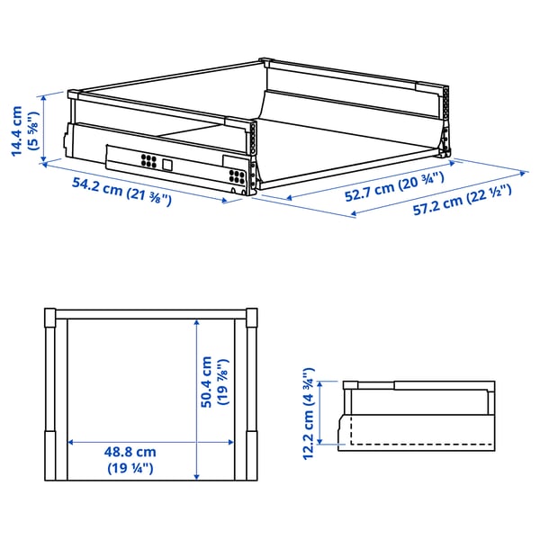 MAXIMERA Drawer, medium, white, 61x61 cm