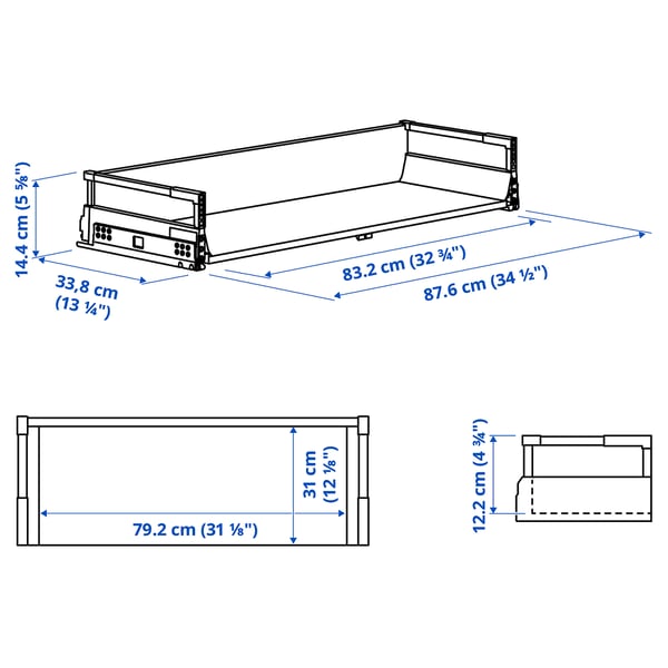 MAXIMERA Drawer, medium, white, 91x38 cm