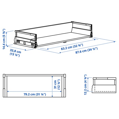 Illustration with measurements for the product: MAXIMERA.
