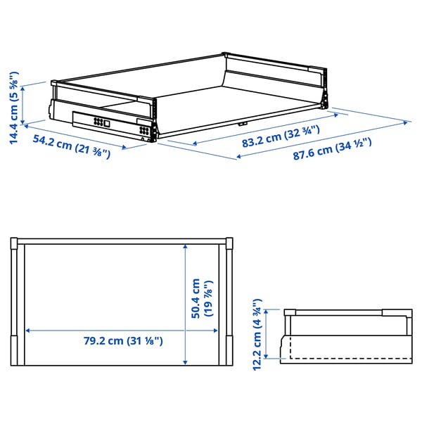MAXIMERA Drawer, medium, white, 91x61 cm