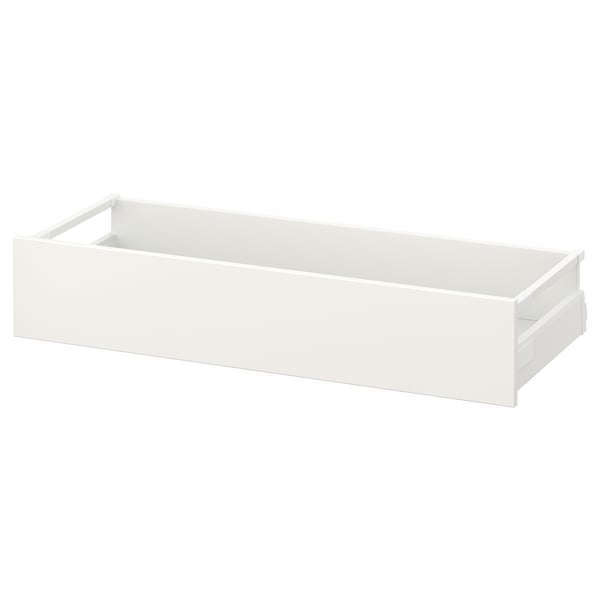 White MAXIMERA medium drawer, rectangular, simple design, steel and particleboard.
