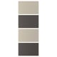 MEHAMN 4 panels for sliding door frame, dark grey/grey-beige, 75x201 cm