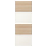 MEHAMN 4 panels for sliding door frame, white stained oak effect/white, 75x201 cm